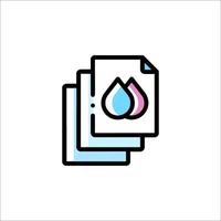 A file with a water drop icon vector