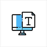 A computer monitor with a file icon vector