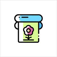 A flower in a jar icon vector
