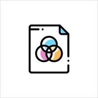 A file icon with three circles on it vector