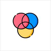 A venn diagram with three circles vector