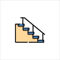 A stairway with a handrail and a handrail vector