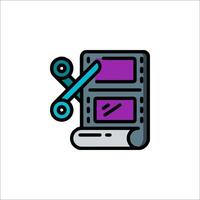 A scissors and a computer icon vector
