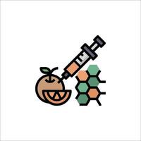 An orange and a syringe are next to a honeycomb vector