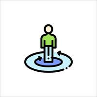A man standing on a water puddle in a line vector