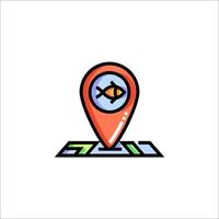 A map pin with an eye on it vector