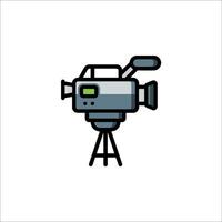 camera icon on tripod illustration vector