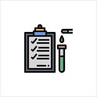 A clipboard with a pen and a test tube vector