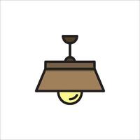 A lamp with a light bulb on top of it vector