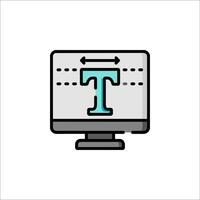 A computer monitor with the letter t on it vector