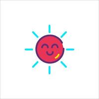A smiling sun icon on a white background vector