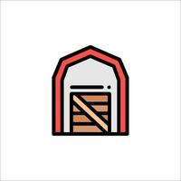 A barn icon with a door open vector