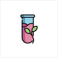A test tube with a plant in it vector