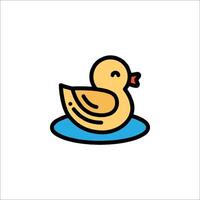 A duck in a pond icon vector