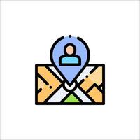A map pin icon with a person in it vector