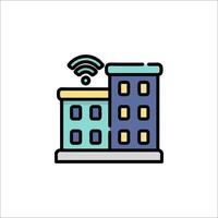 A building with wifi icon vector
