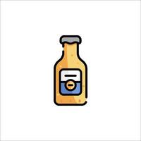 A bottle of mustard is shown on a white background vector