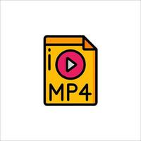Mp4 file icon illustration vector
