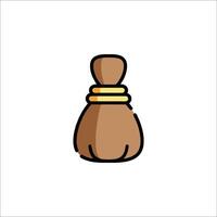 A bag of money icon in a flat style vector
