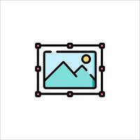 A picture of a mountain and a frame vector
