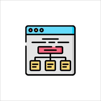 A computer screen with a diagram of a computer vector