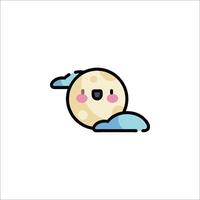 A cartoon moon with a smile on its face vector