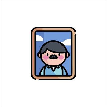 A man with a mustache is in a frame vector