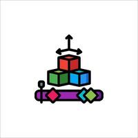 A colorful logo with a stack of cubes vector