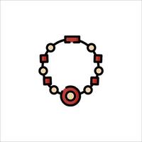 A red and white bracelet with a circle in the middle vector