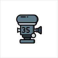 A camera with the number 35 on it vector