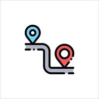 A map icon with two arrows pointing to a location vector