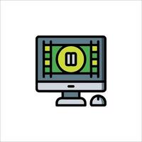 A computer monitor with a dollar sign on it vector
