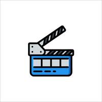 A movie clapper icon on a white background vector