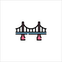 A bridge icon in a flat style vector