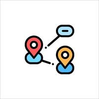 A map icon with two people connected to each other vector