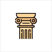 Ancient greek column icon vector