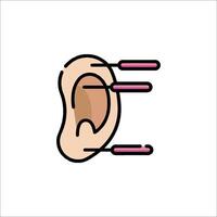 An ear with a needle in it vector