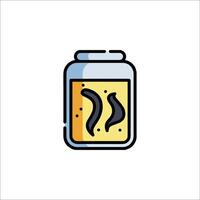 A jar of mustard with a black line on it vector