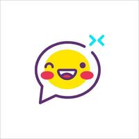 A smiley face with a speech bubble and a smile vector