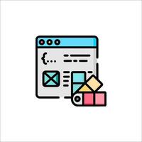 A web page with a box and a box icon vector
