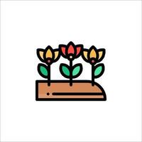A flower icon with three flowers in a pot vector