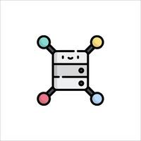A computer with four different colored balls on it vector