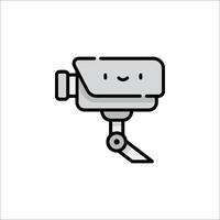 A cartoon surveillance camera icon on a white background vector