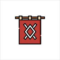 A red banner with a cross on it vector