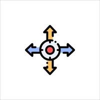 A colorful arrow pointing to the right and left vector
