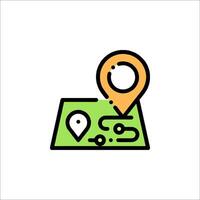 A map icon with a pin pointing to a location vector