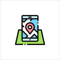 A map icon with a location marker on it vector