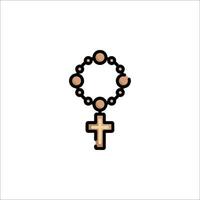 A rosary with a cross on it vector