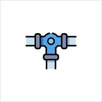 A blue pipe with a valve on it vector