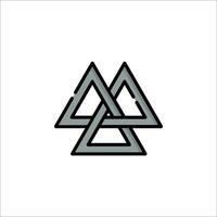 A triangle logo with three triangles vector
